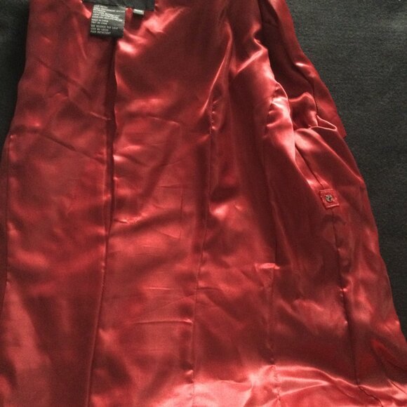 Guillaume Genuine leather red women's jacket zipper no pocket fringe size M - Picture 9 of 10